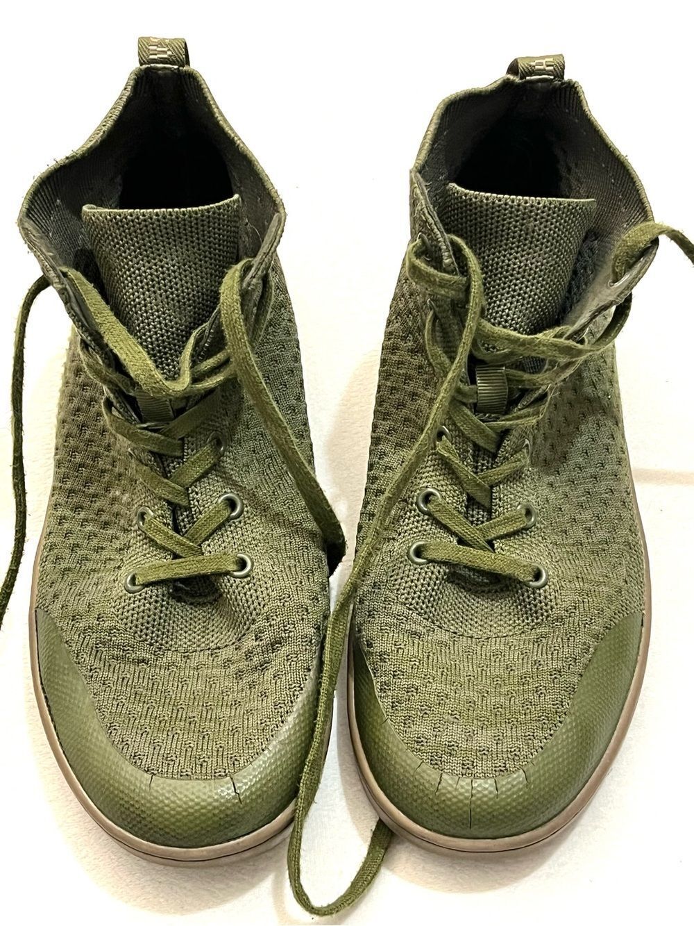 Suavs The Legacy High-Top Sneakers Recycled Knit Olive Green Slip-On Shoes - Picture 15 of 16